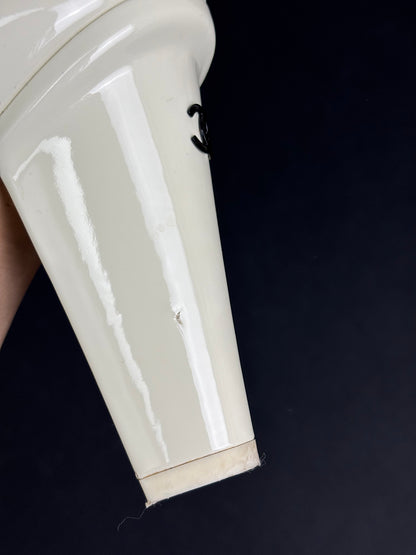 Chanel cream ankle boots - 6 UK