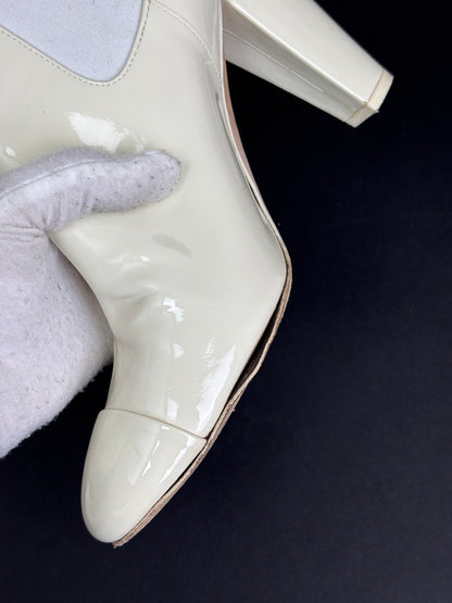 Chanel cream ankle boots - 6 UK