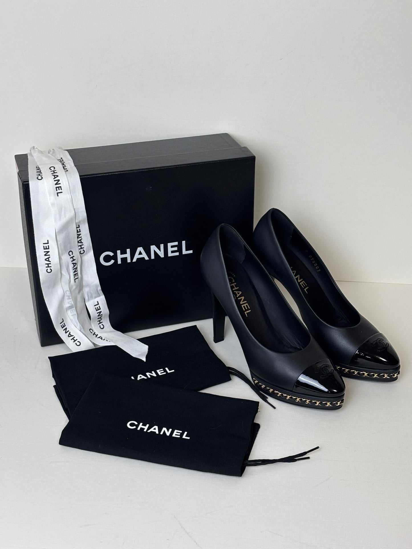 Chanel Chain-Trim Platform Pumps - 5.5 UK
