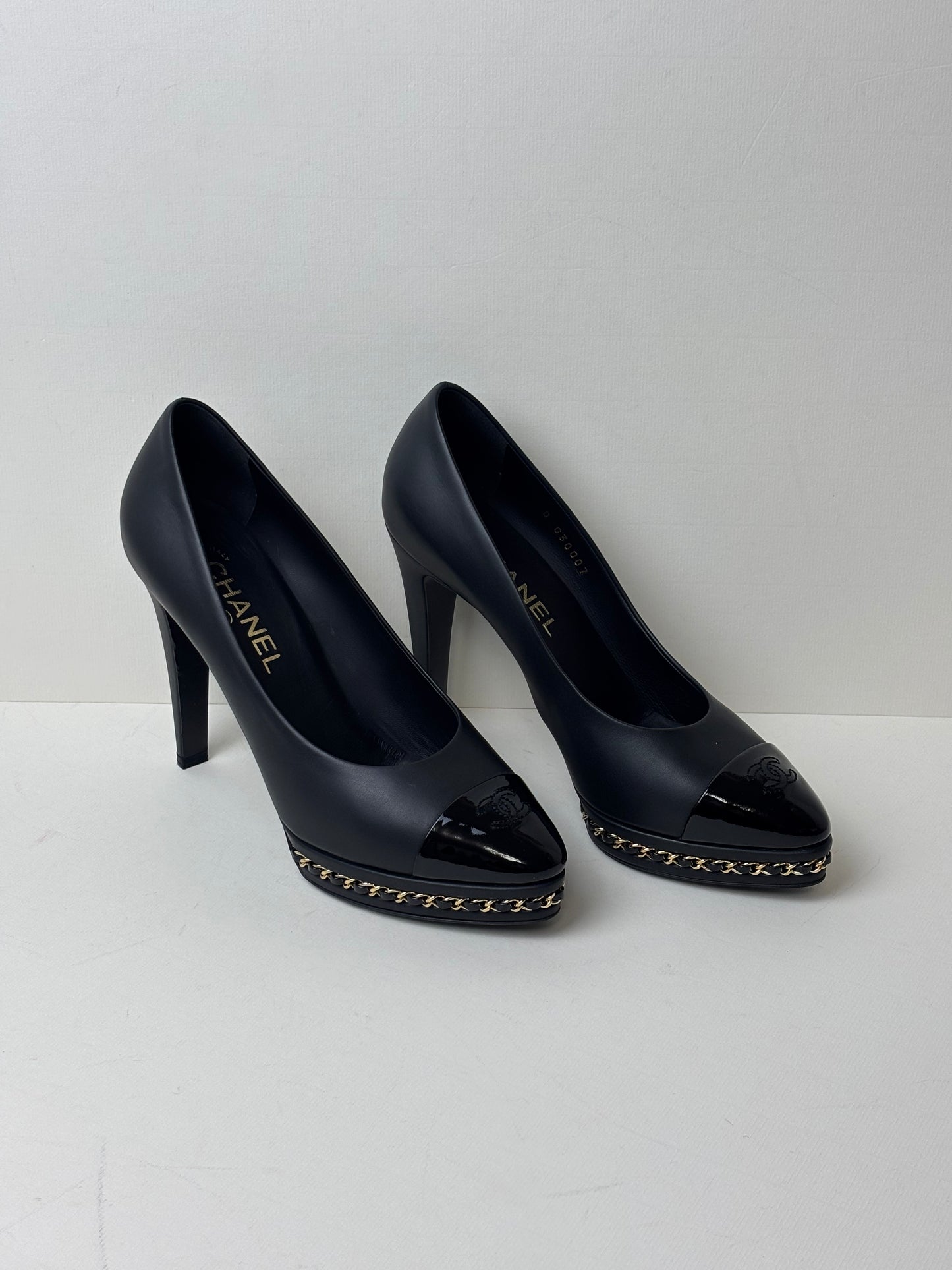 Chanel Chain-Trim Platform Pumps - 5.5 UK