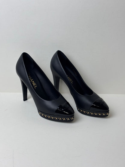 Chanel Chain-Trim Platform Pumps - 5.5 UK