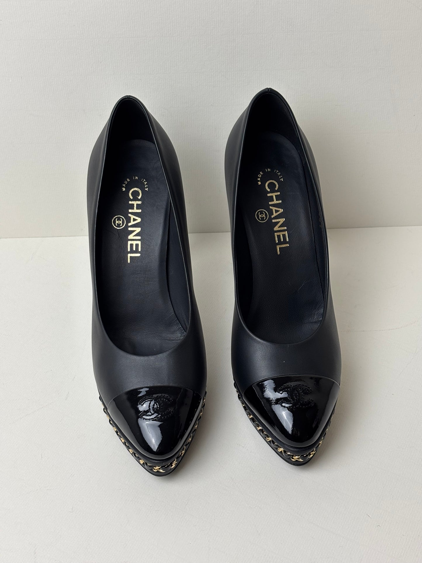 Chanel Chain-Trim Platform Pumps - 5.5 UK