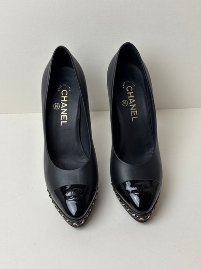 Chanel Chain-Trim Platform Pumps - 5.5 UK