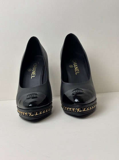 Chanel Chain-Trim Platform Pumps - 5.5 UK