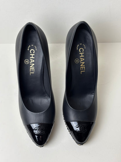 Chanel Chain-Trim Platform Pumps - 5.5 UK