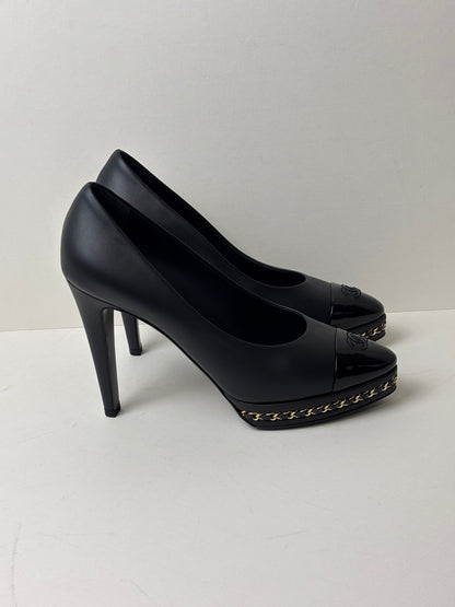 Chanel Chain-Trim Platform Pumps - 5.5 UK