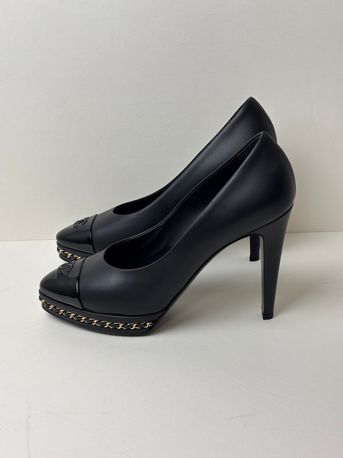 Chanel Chain-Trim Platform Pumps - 5.5 UK