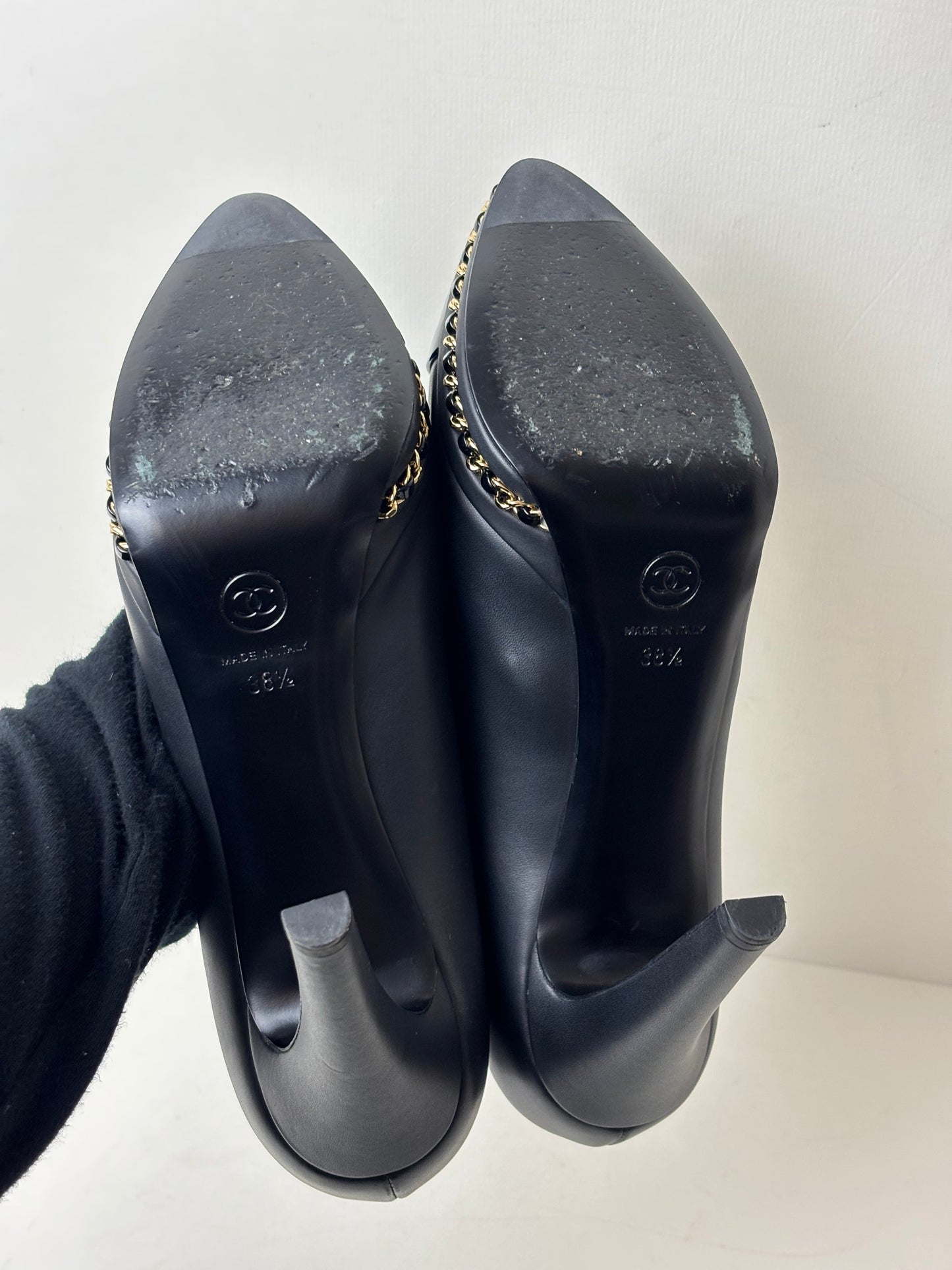 Chanel Chain-Trim Platform Pumps - 5.5 UK