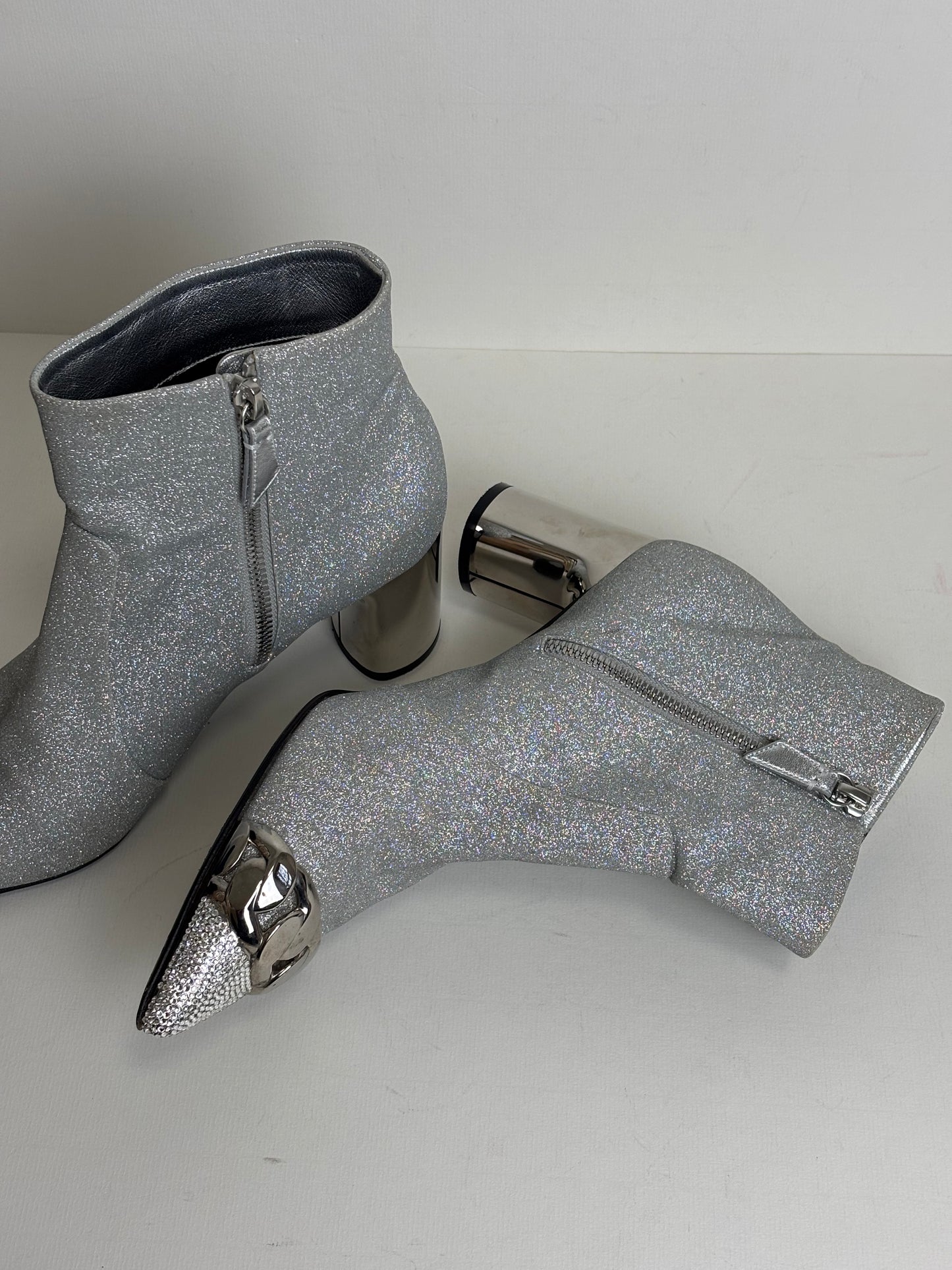 Casadei silver glitter ankle boots - 5 UK