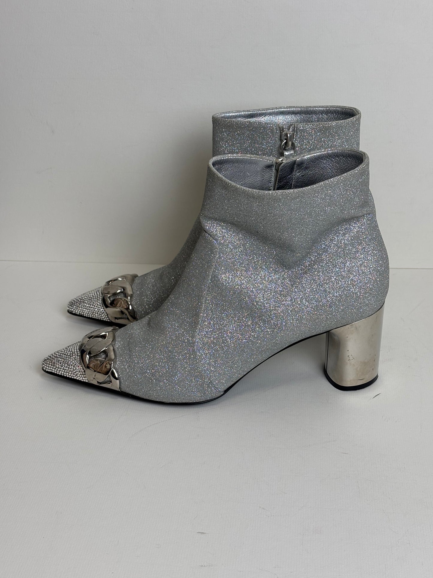Casadei silver glitter ankle boots - 5 UK