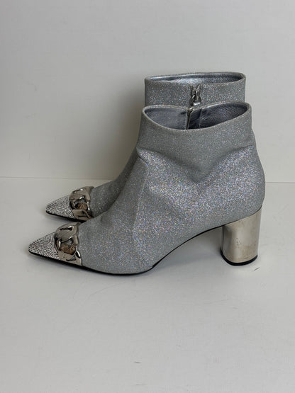Casadei silver glitter ankle boots - 5 UK