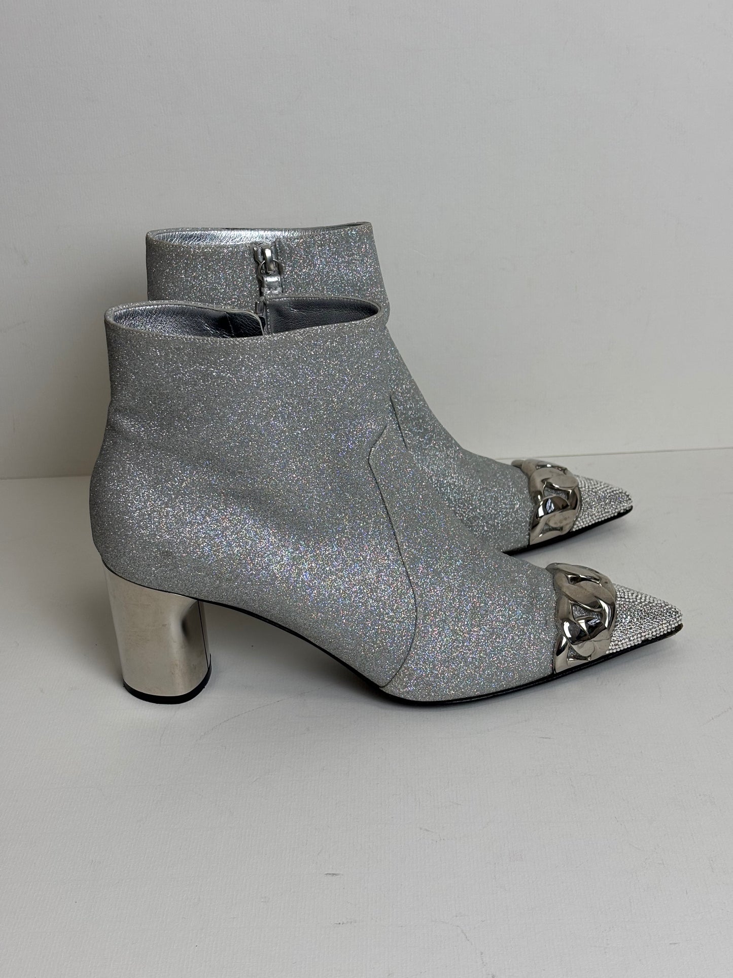 Casadei silver glitter ankle boots - 5 UK