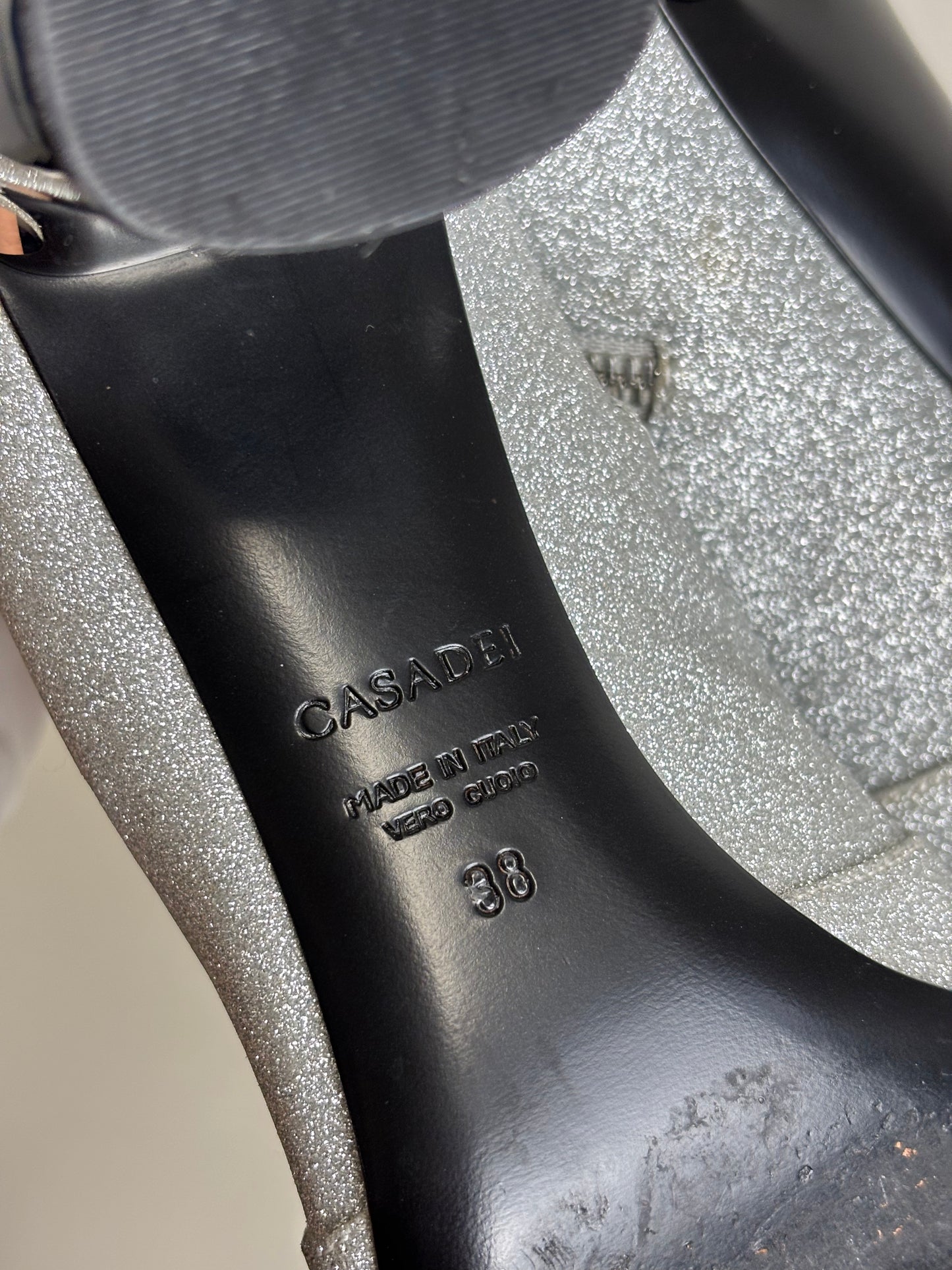 Casadei silver glitter ankle boots - 5 UK
