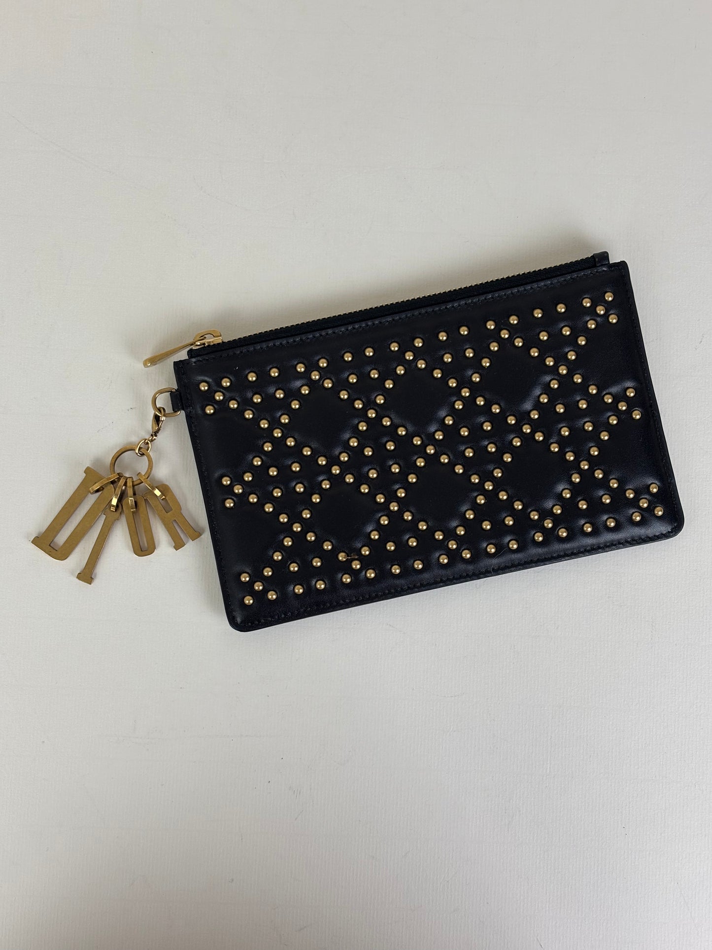 Christian Dior studded charm pouch