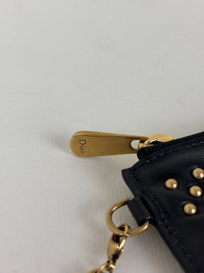 Christian Dior studded charm pouch