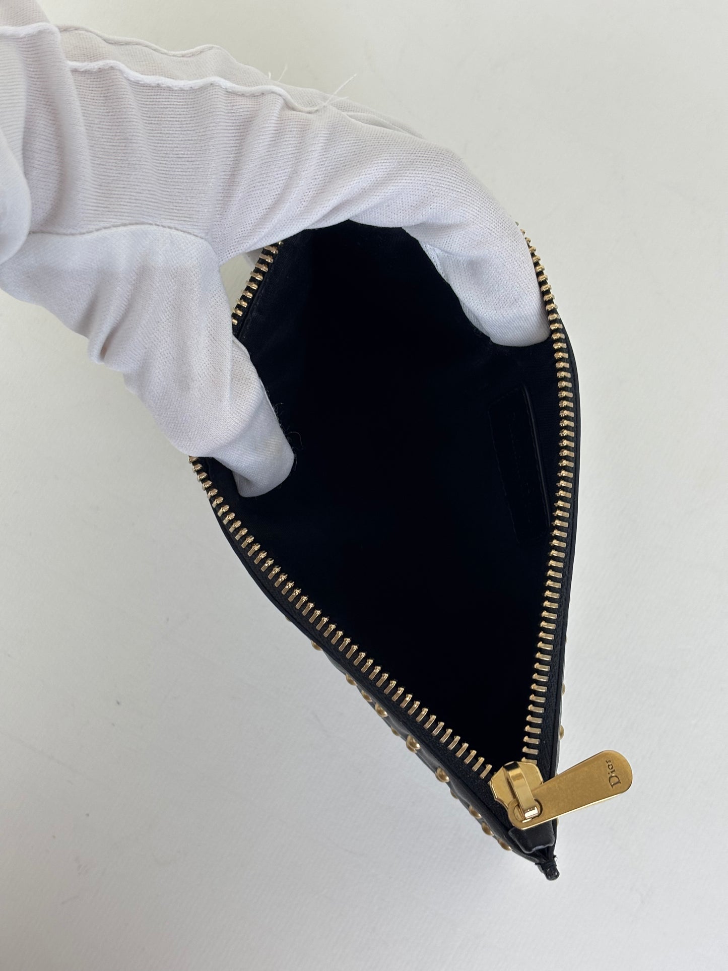 Christian Dior studded charm pouch