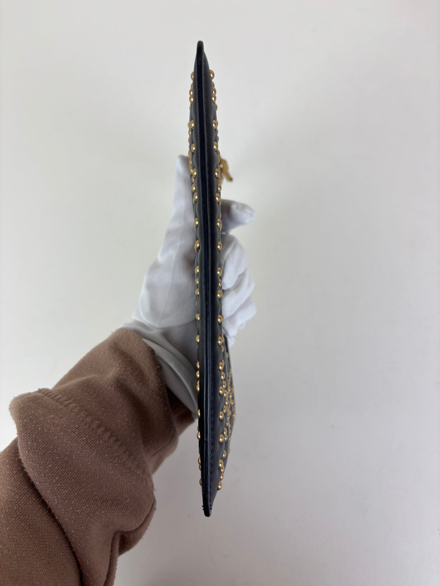 Christian Dior studded charm pouch