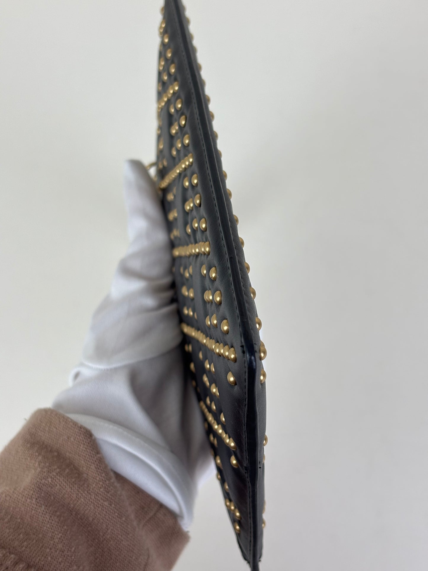Christian Dior studded charm pouch