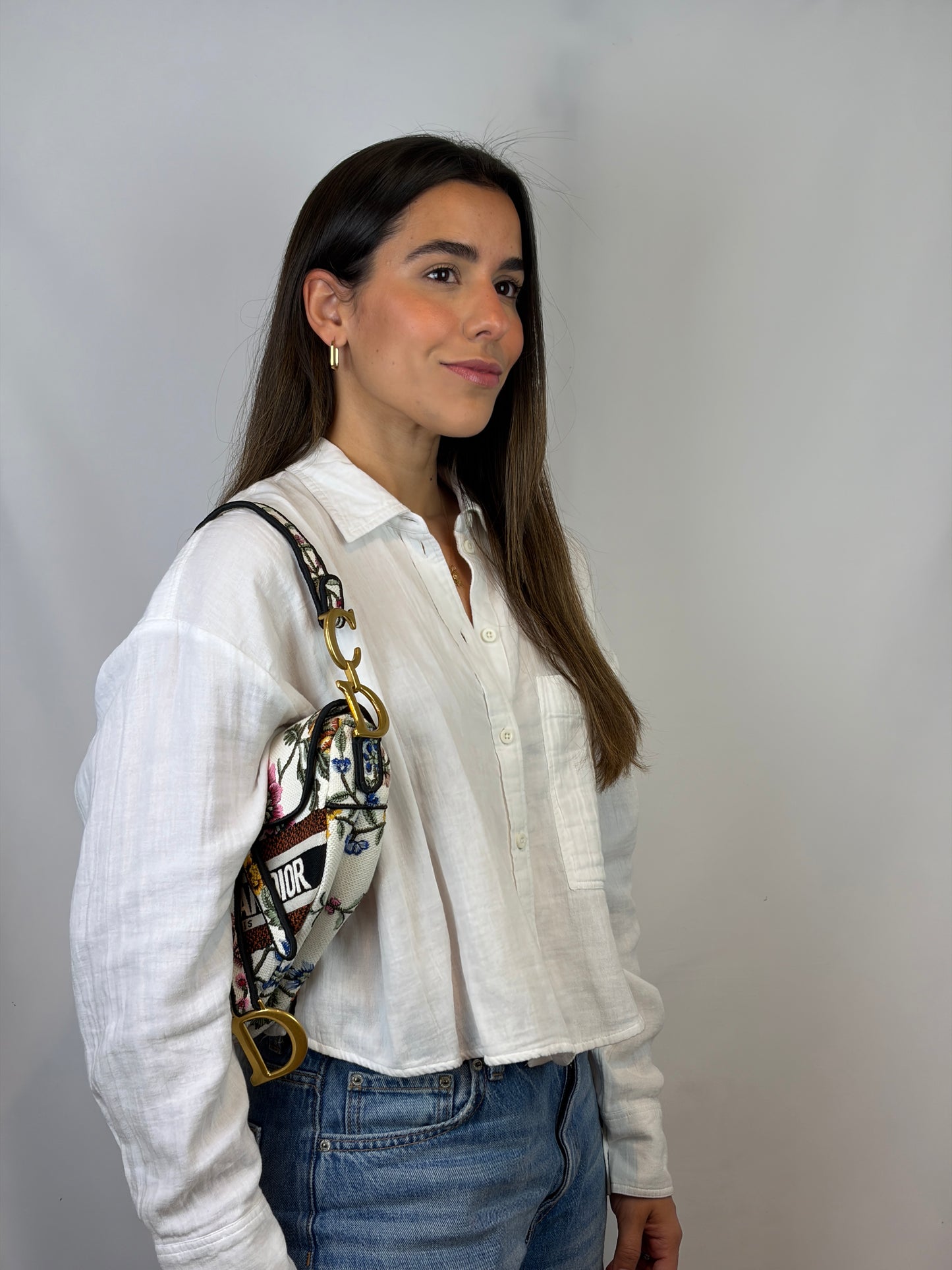 Dior Saddle Bag Multicolor Millefiori Embroidery Canvas Antique Gold Hardware